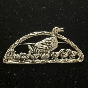 Sterling Duck Brooch ( Make way for Ducklings)